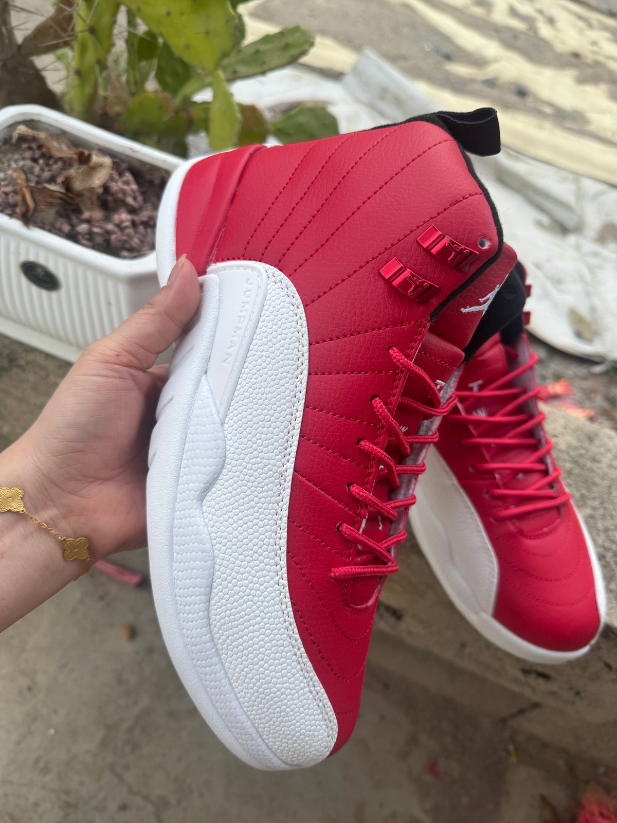 Air Jordan 12 Retro High-Top Sneakers – Red & White