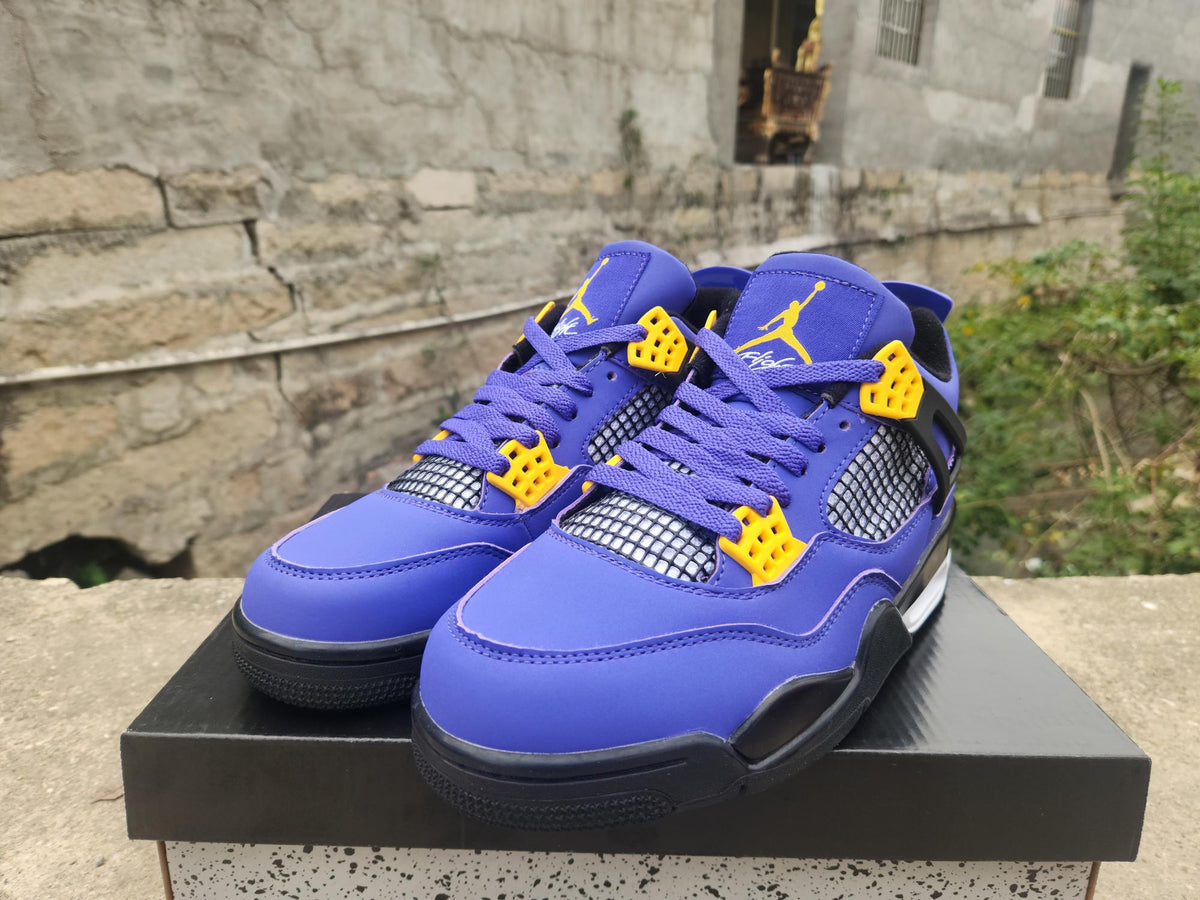 Air Jordan 4 Purple & Yellow Sneakers