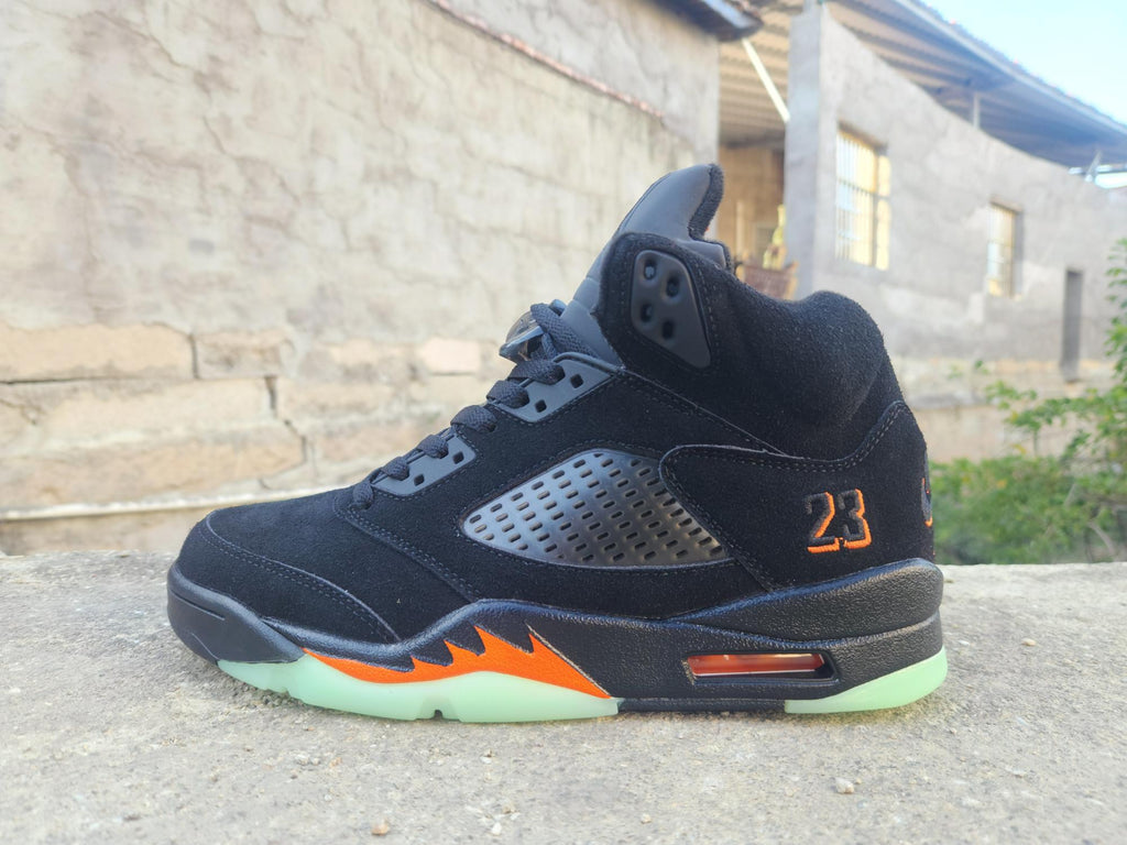 Air Jordan 5 High-Top Sneakers – Black & Orange Halloween