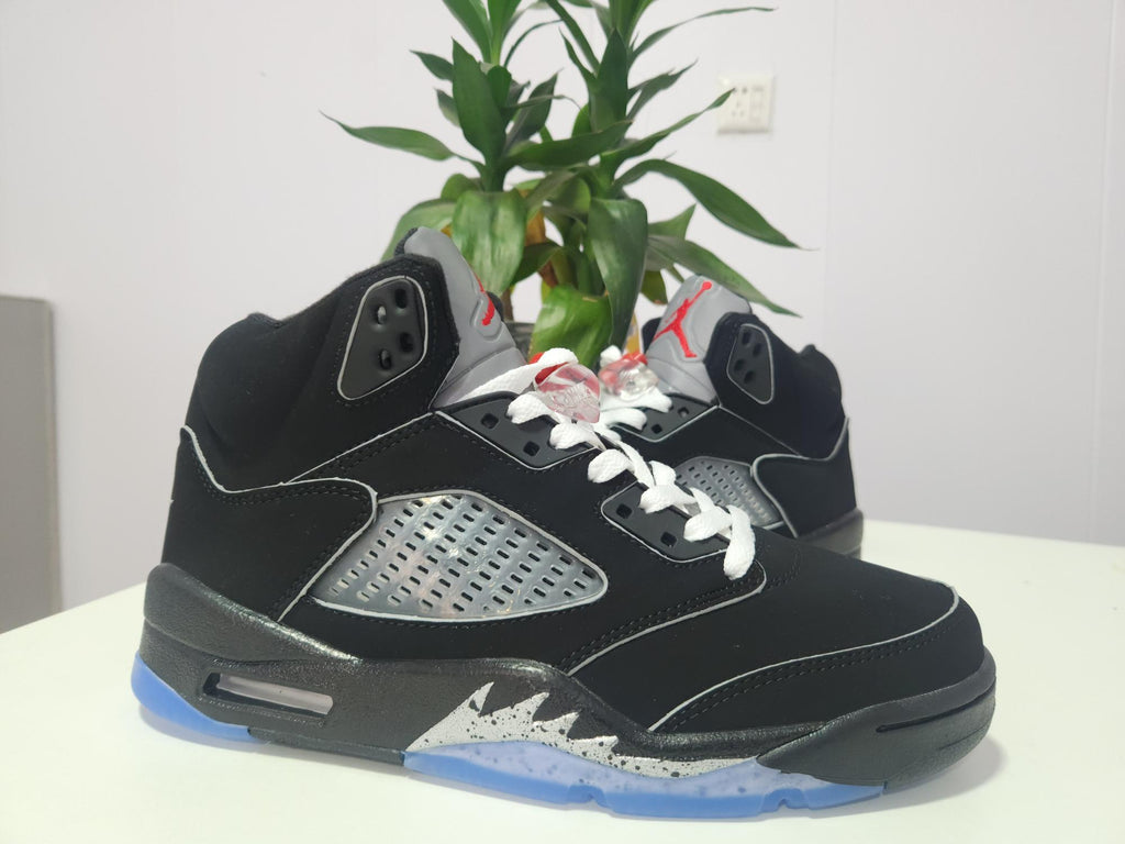 Air Jordan 5 High-Top Sneakers – Black & Silver