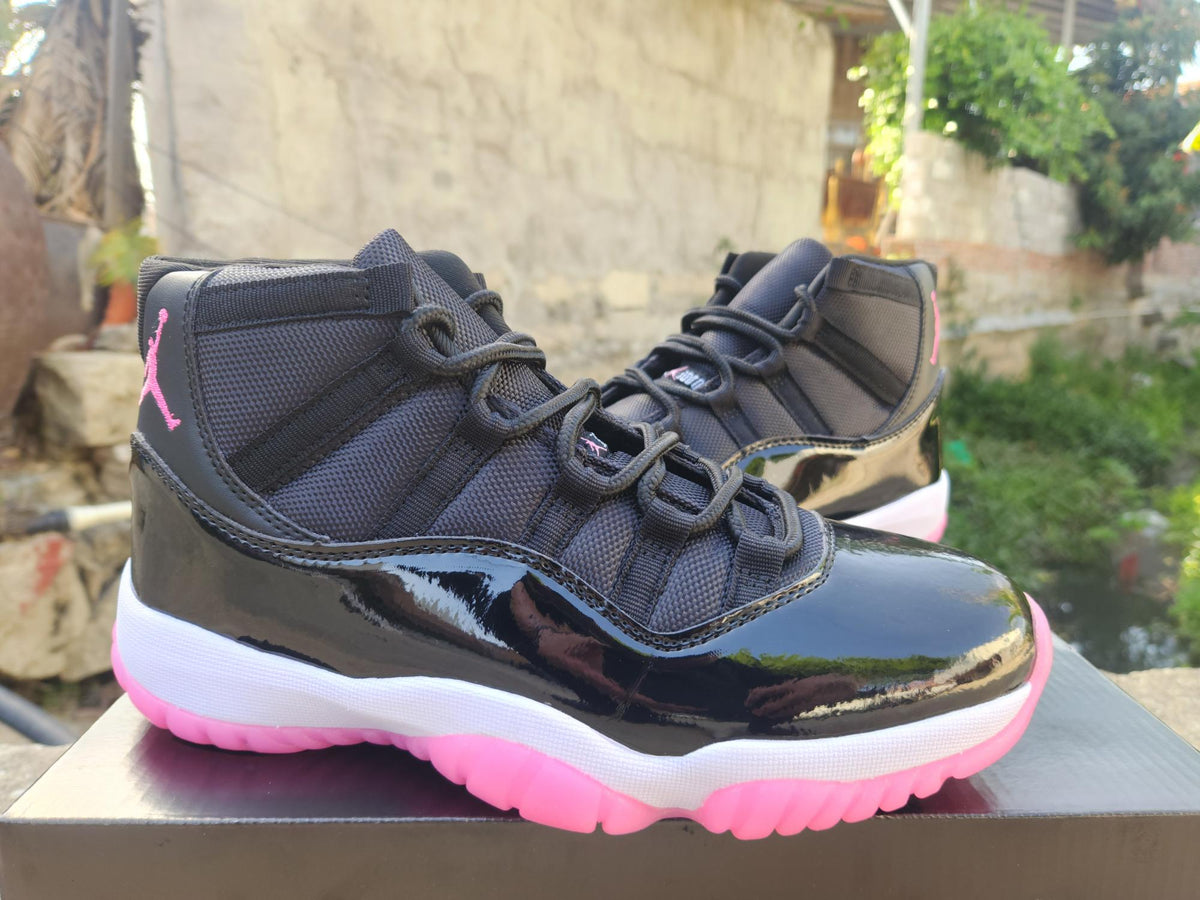 Air Jordan 11 Retro Black & Rose Pink High-Top Sneakers
