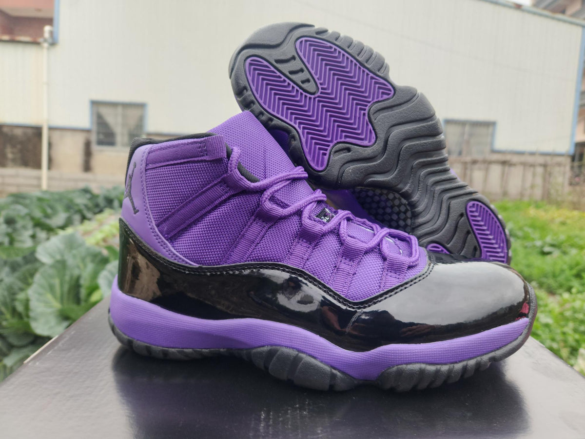 Air Jordan 11 Retro Black & Purple High-Top Sneakers