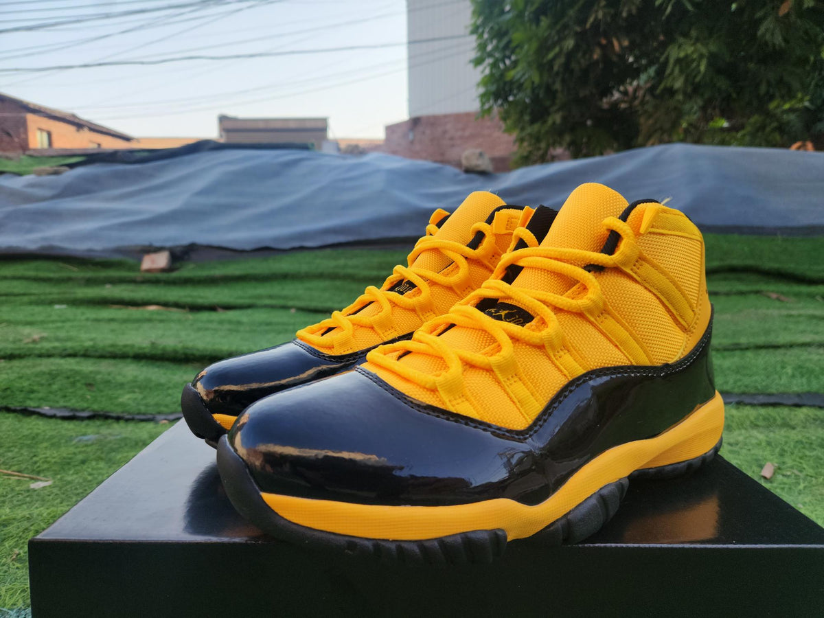 Air Jordan 11 High-Top Sneakers – Golden Yellow & Black