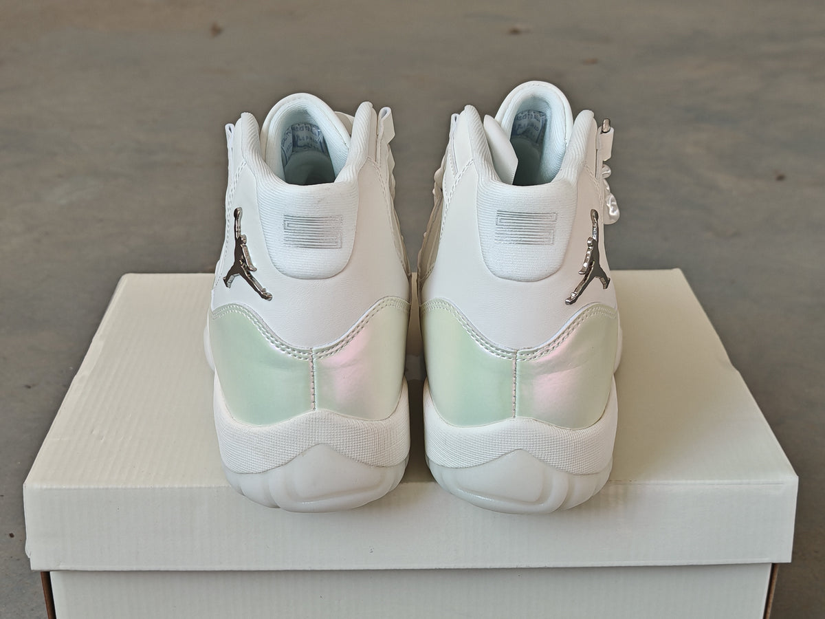 Air Jordan 11 Retro Sail & Pearl Grey High-Top Sneakers