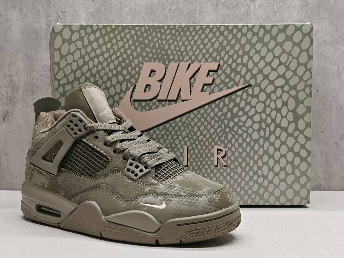 Air Jordan 4 Retro Military Mamba Custom Olive Sneakers