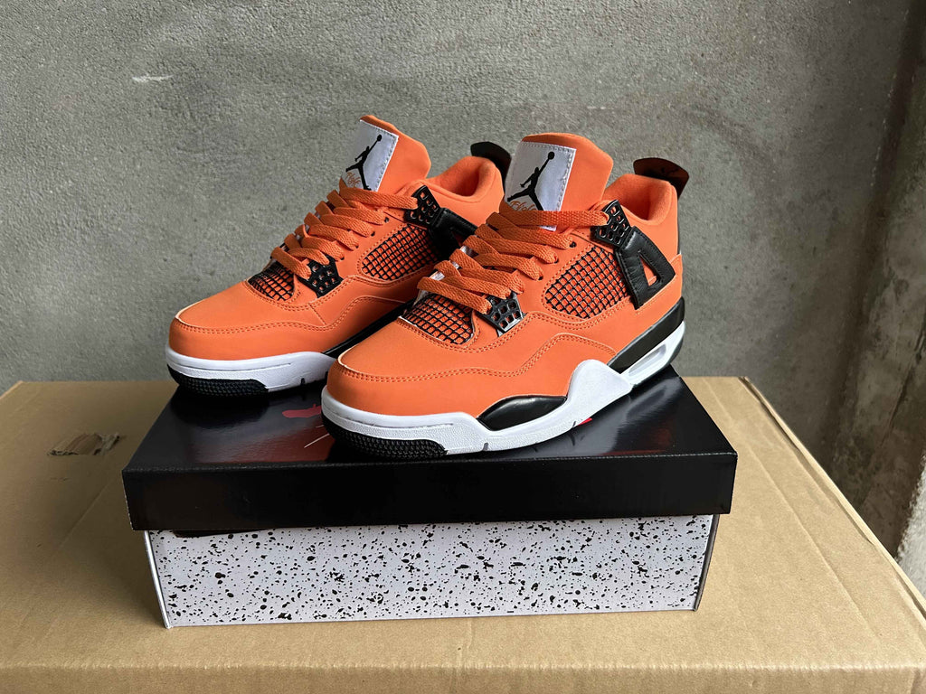 Air Jordan 4 Sneakers – Orange & Black