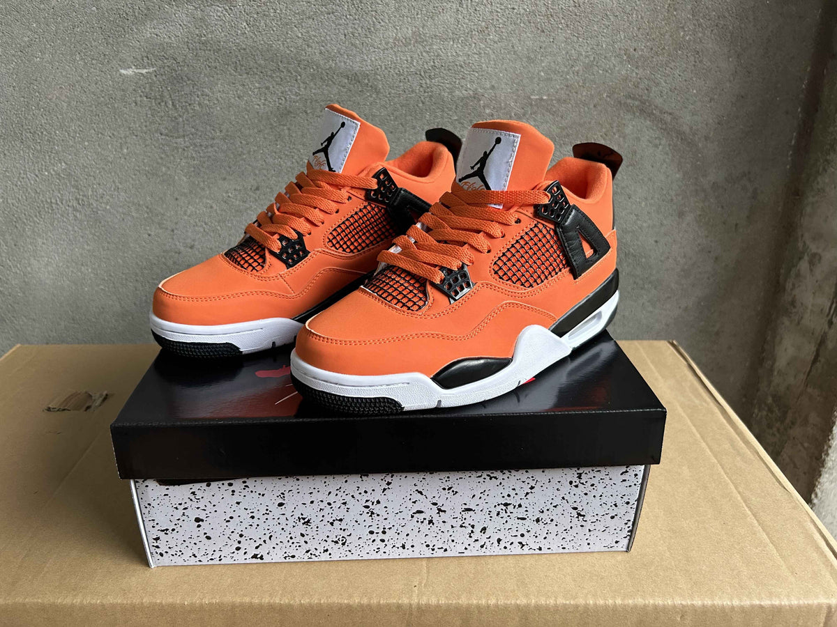 Air Jordan 4 Sneakers – Orange & Black