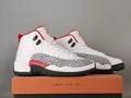 Air Jordan 12 Retro Sneakers – White & Red Crackle Print
