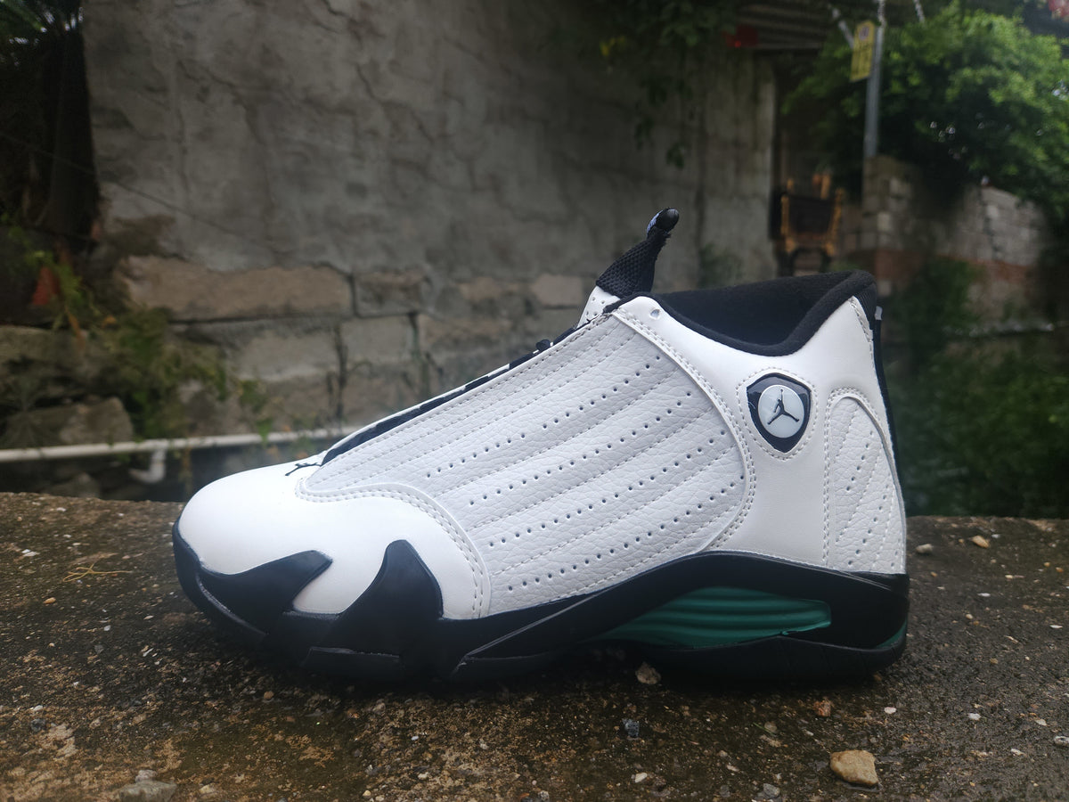 Air Jordan 14 Retro Sneakers – White, Black & Green