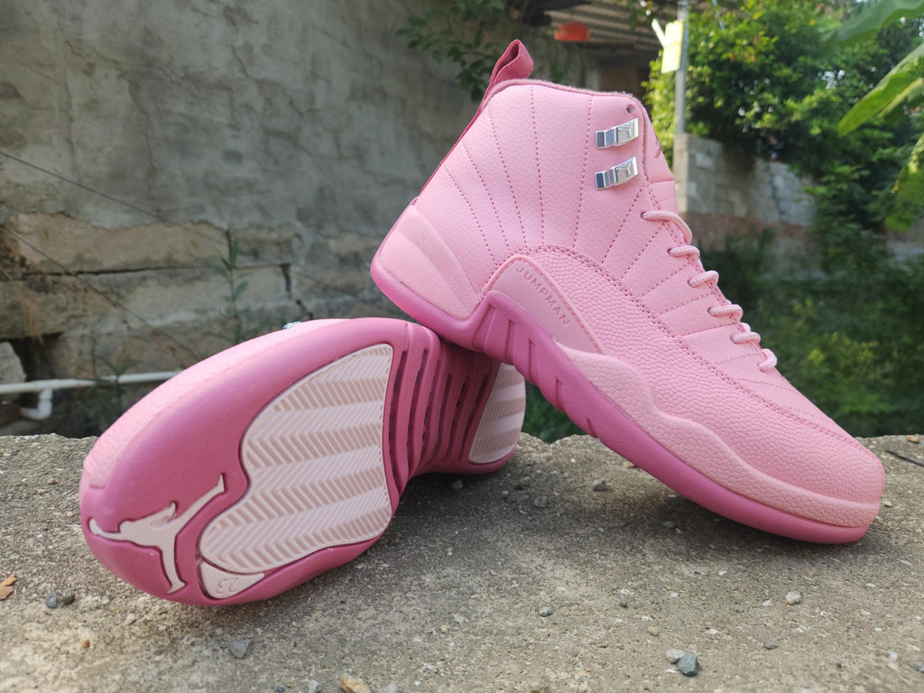 Air Jordan 12 Retro Sneakers – Valentine Pink & White
