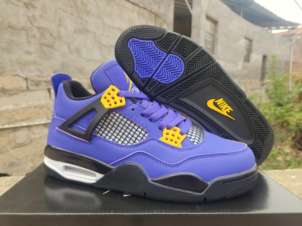 Air Jordan 4 Purple & Yellow Sneakers