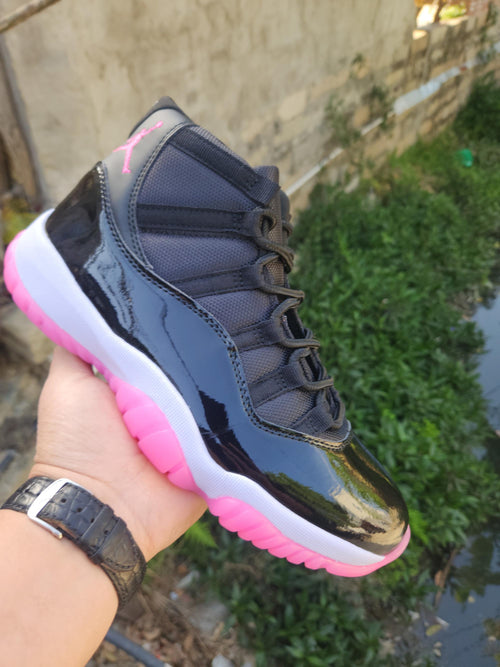 Air Jordan 11 Retro Black & Rose Pink High-Top Sneakers