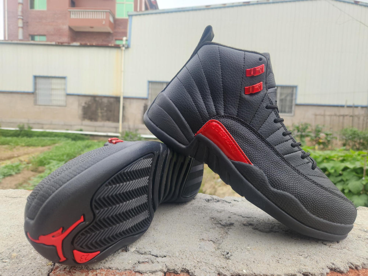Air Jordan 12 Black & Red High-Top Sneakers