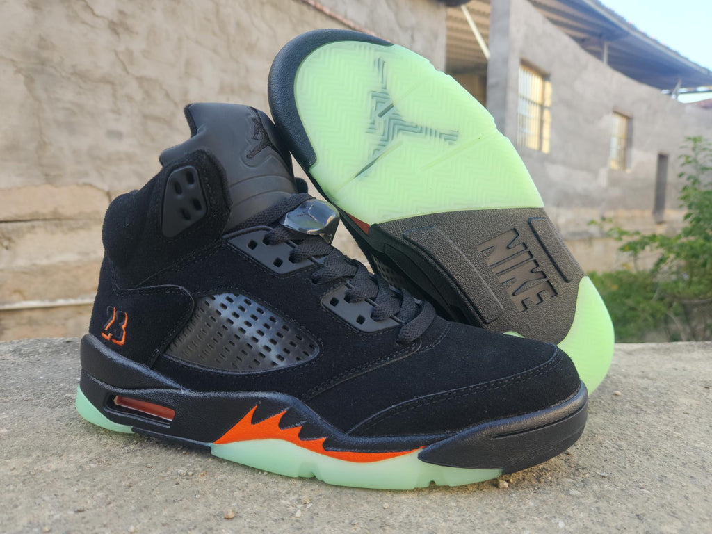 Air Jordan 5 High-Top Sneakers – Black & Orange Halloween