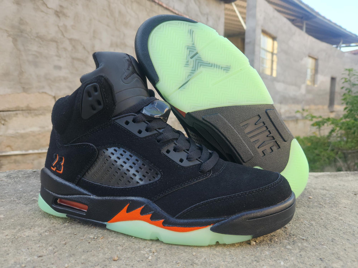 Air Jordan 5 High-Top Sneakers – Black & Orange Halloween