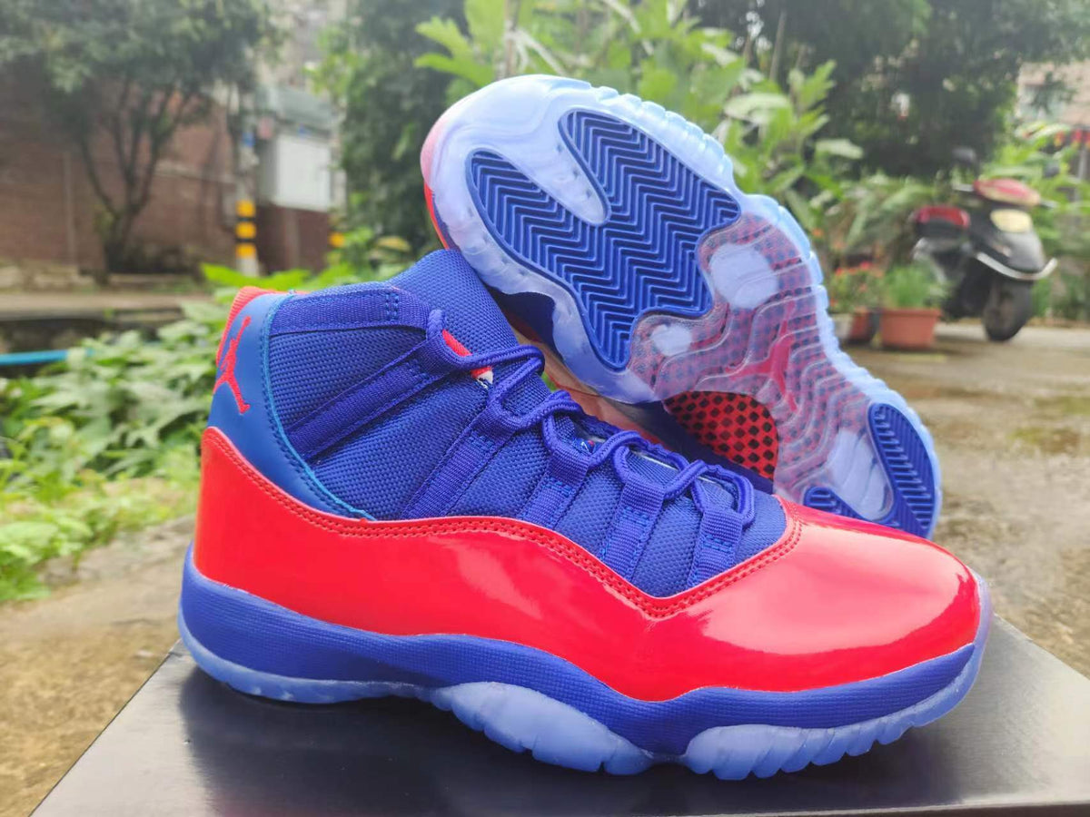 Air Jordan 11 High-Top Sneakers – Red & Royal Blue