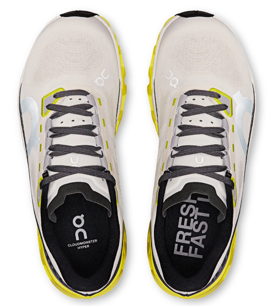 On Cloudmonster Hyper – Light Gray & Lime Sneakers