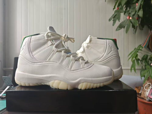 Air Jordan 11 Retro Sail & Off-White High-Top Sneakers
