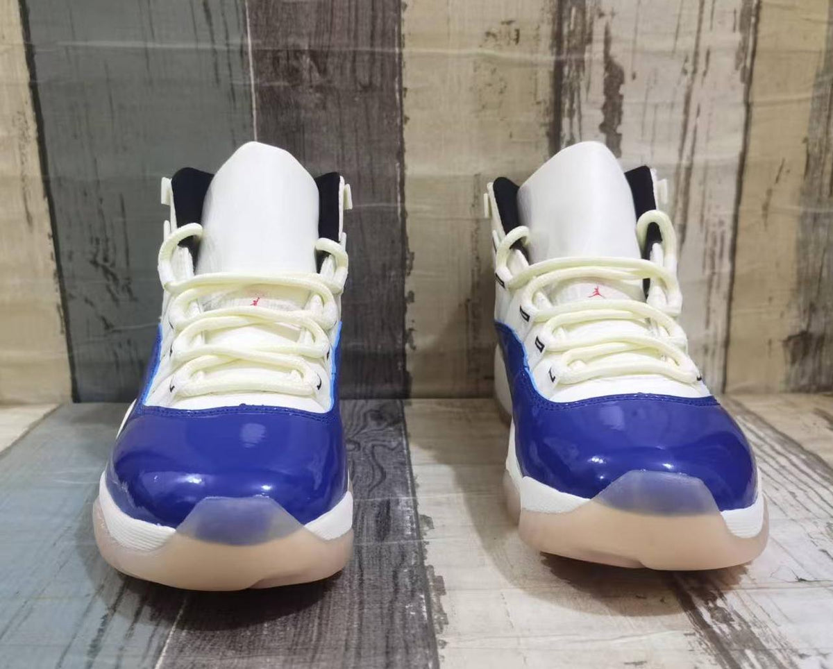 Air Jordan 11 Retro White & Royal Blue High-Top Sneakers