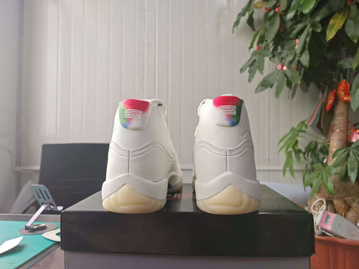 Air Jordan 11 Retro Sail & Off-White High-Top Sneakers