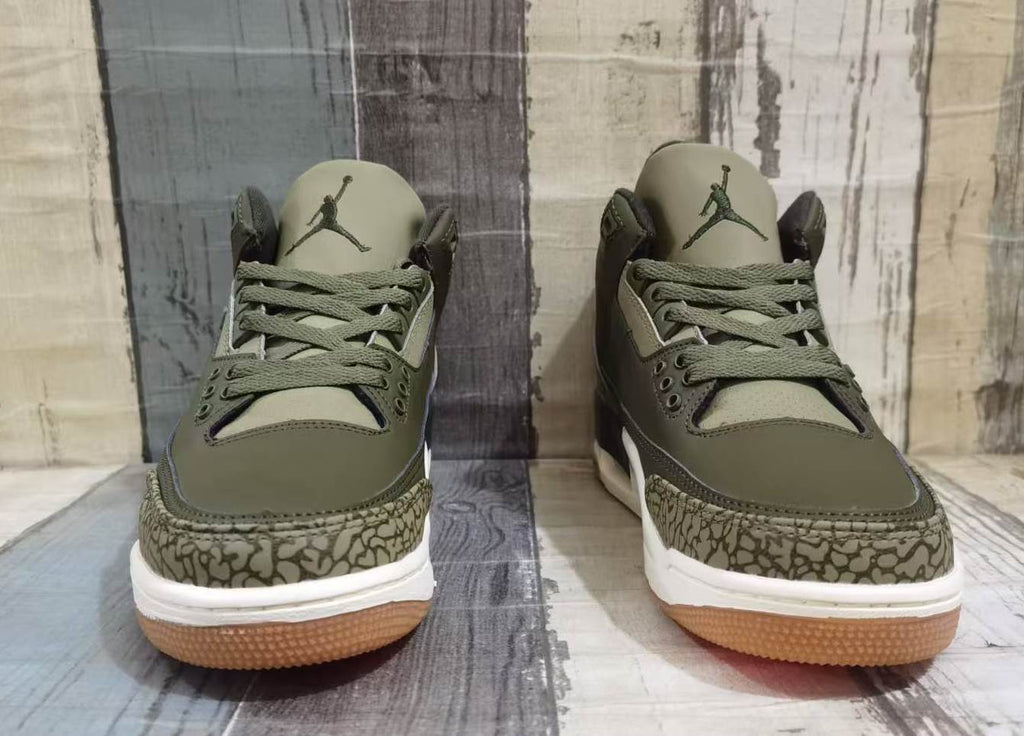 Air Jordan 3 Retro Medium Olive & Sail Sneakers
