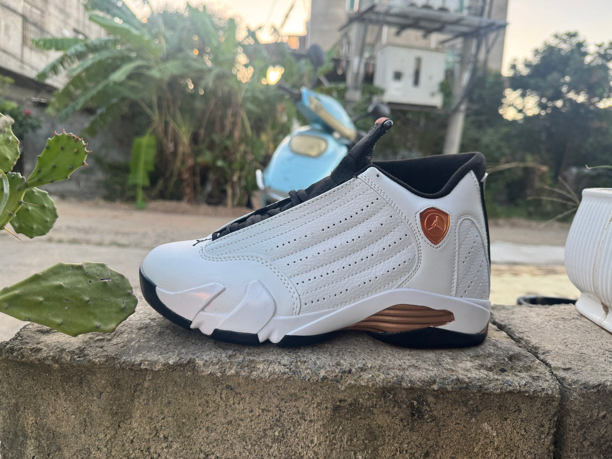 Air Jordan 14 Retro Sneakers – White & Gold
