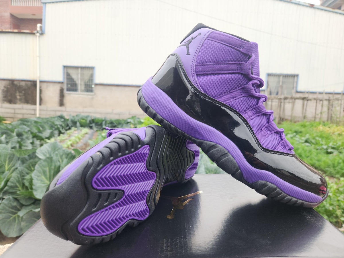 Air Jordan 11 Retro Black & Purple High-Top Sneakers