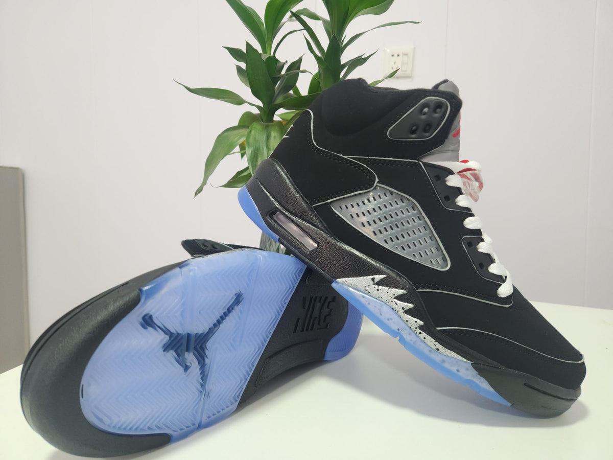 Air Jordan 5 High-Top Sneakers – Black & Silver