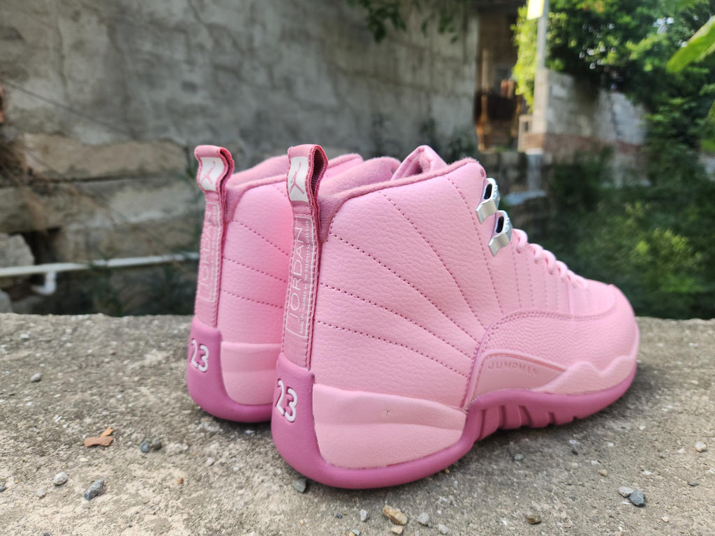 Air Jordan 12 Retro Sneakers – Valentine Pink & White