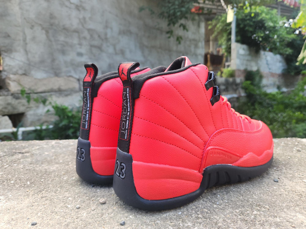 Air Jordan 12 Retro High-Top Sneakers – Red & Black