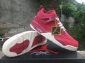 Air Jordan 4 Retro Rose Red & Purple Sneakers – Gold Accents