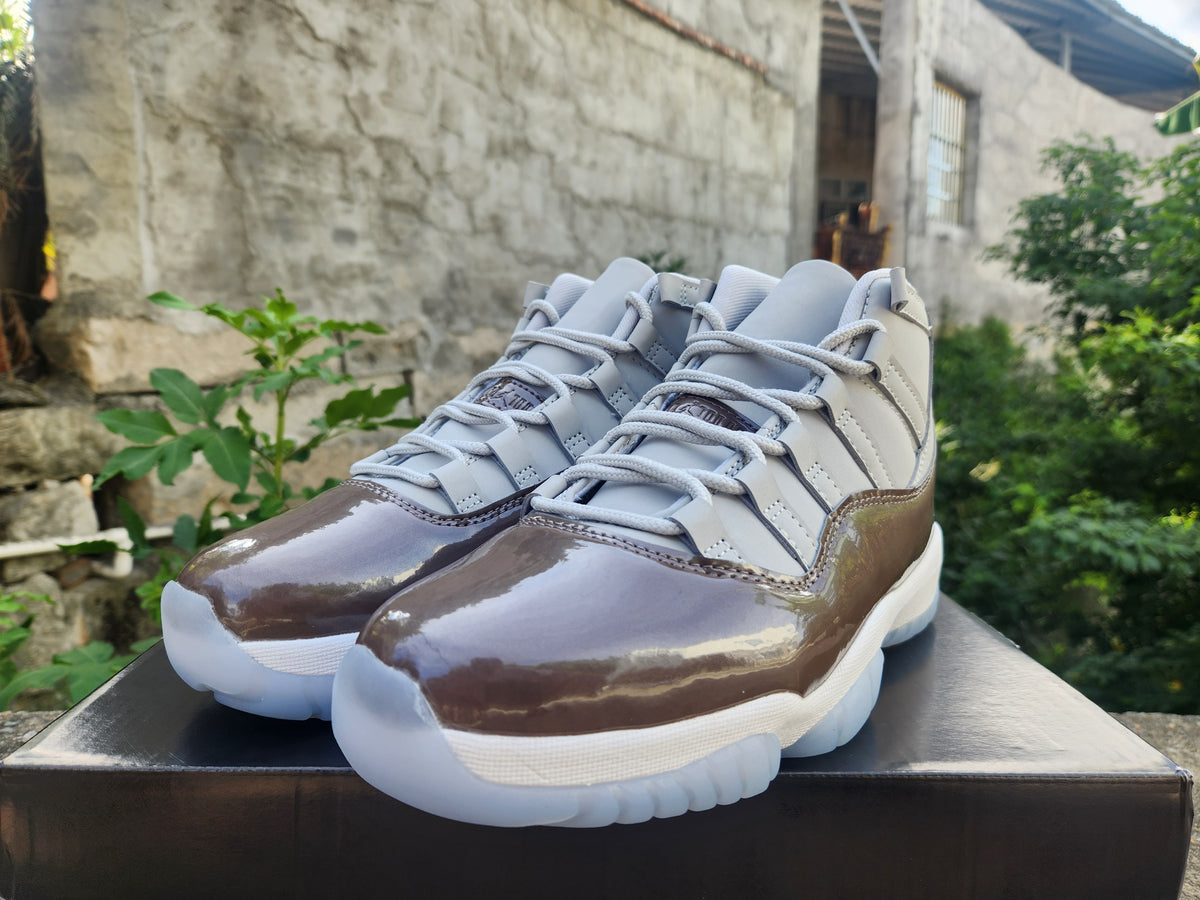 Air Jordan 11 High-Top Sneakers – Brown & Grey