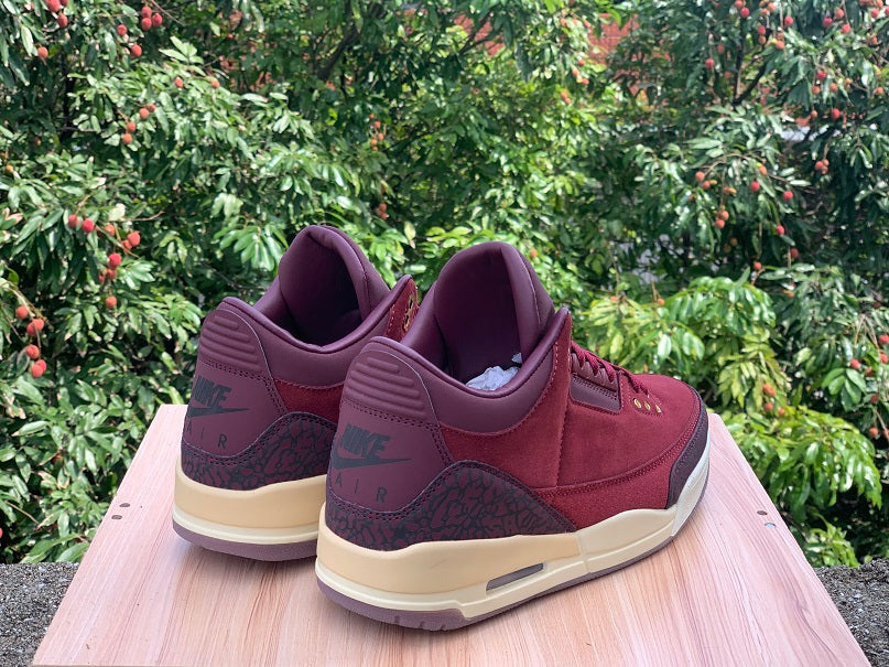 Air Jordan 3 OG Premium Bin 23 Burgundy Sneakers
