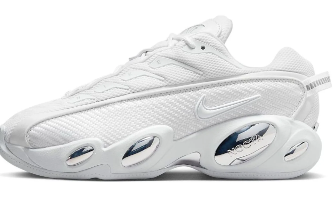 Nike x NOCTA Glide 'White' – White & Silver Sneakers
