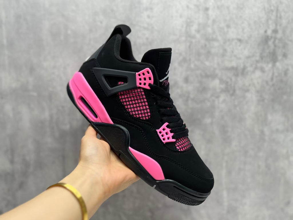 Air Jordan 4 Retro Black & Pink Sneakers
