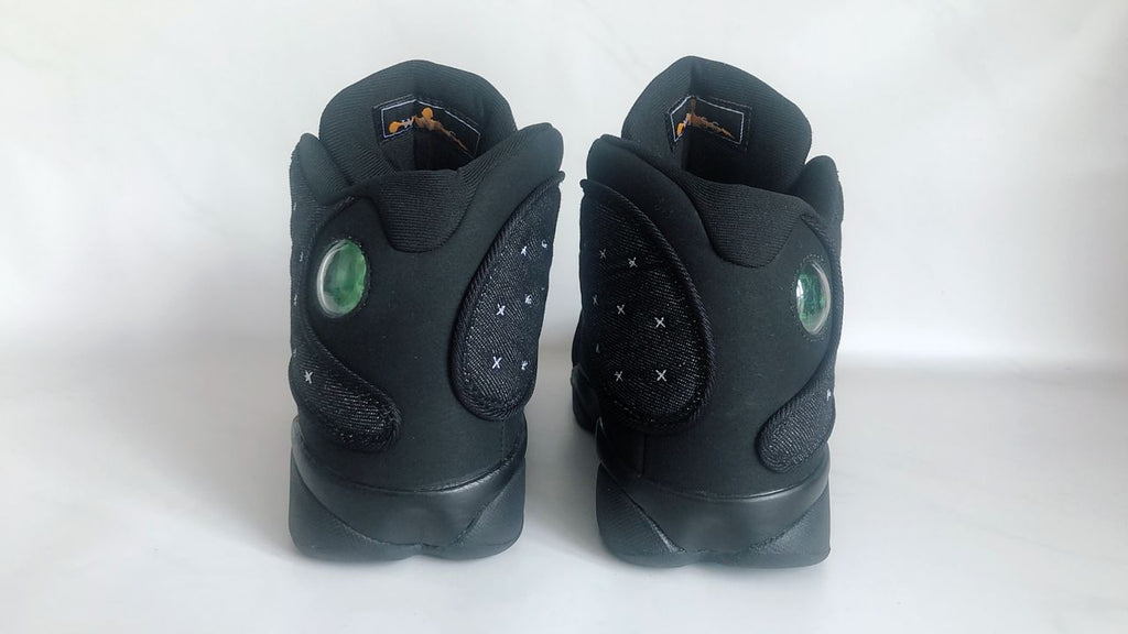 Air Jordan 13 Black Sneakers with Cross-Pattern Panels