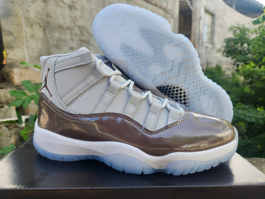 Air Jordan 11 High-Top Sneakers – Brown & Grey