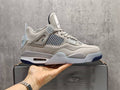 Air Jordan 4 Grey & Navy Lace-Up Sneakers