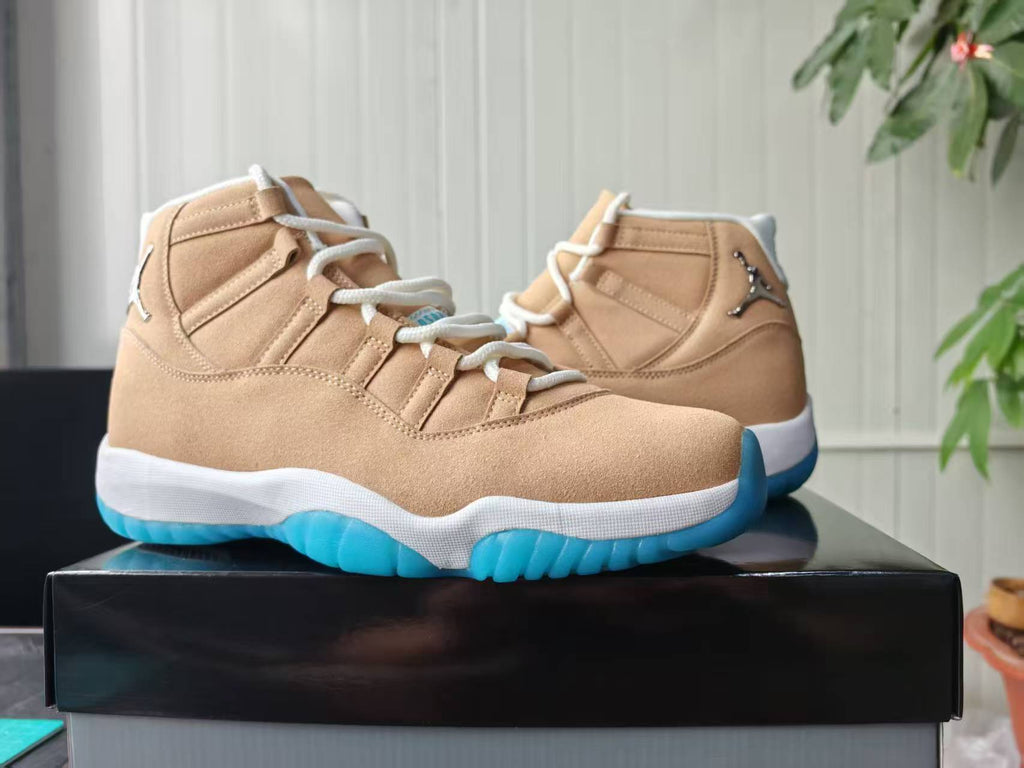 Air Jordan 11 Retro Canvas & Football Blue High-Top Sneakers
