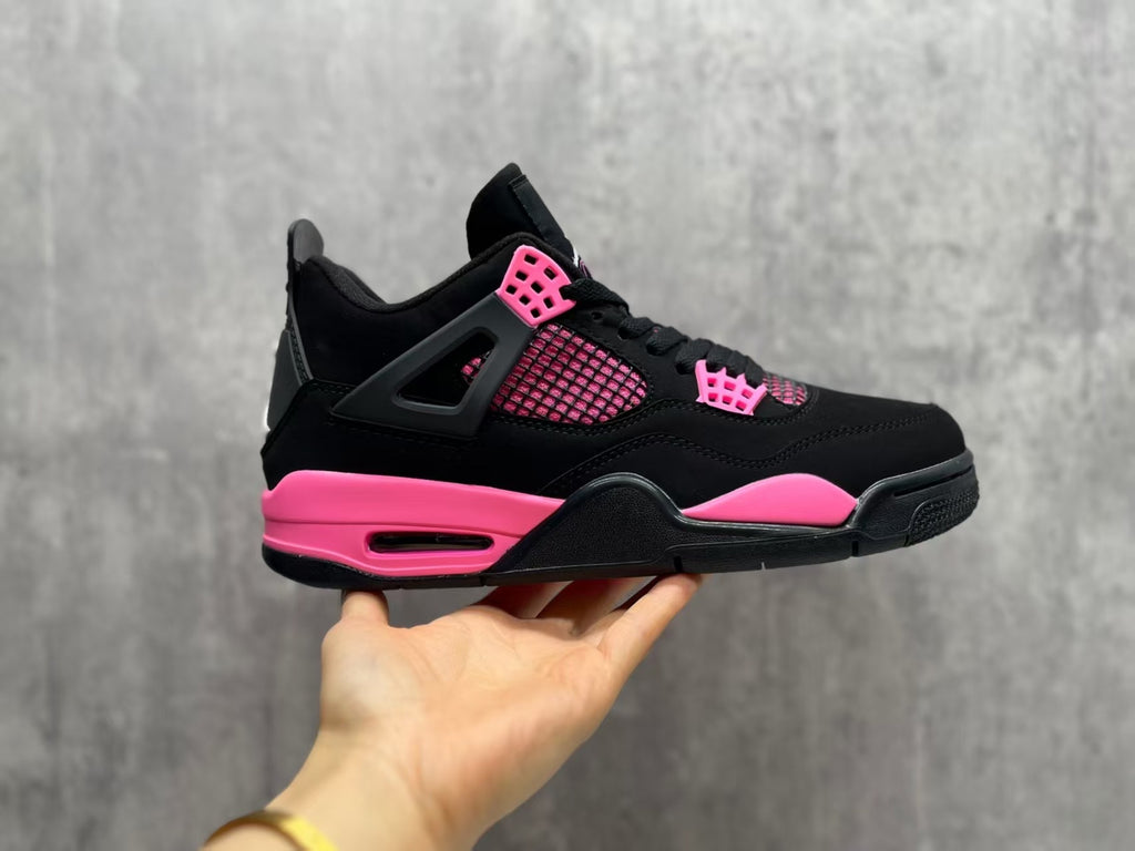 Air Jordan 4 Retro Black & Pink Sneakers