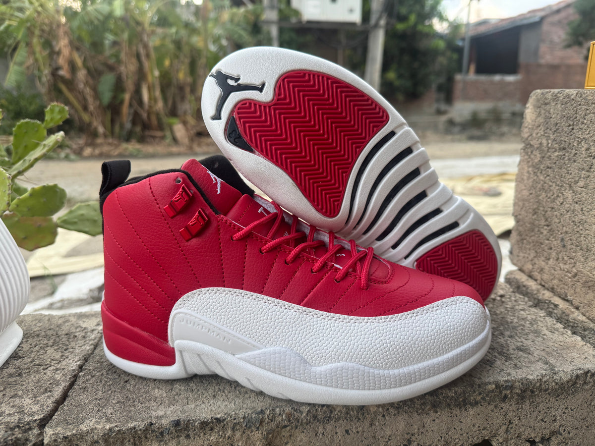 Air Jordan 12 Retro High-Top Sneakers – Red & White