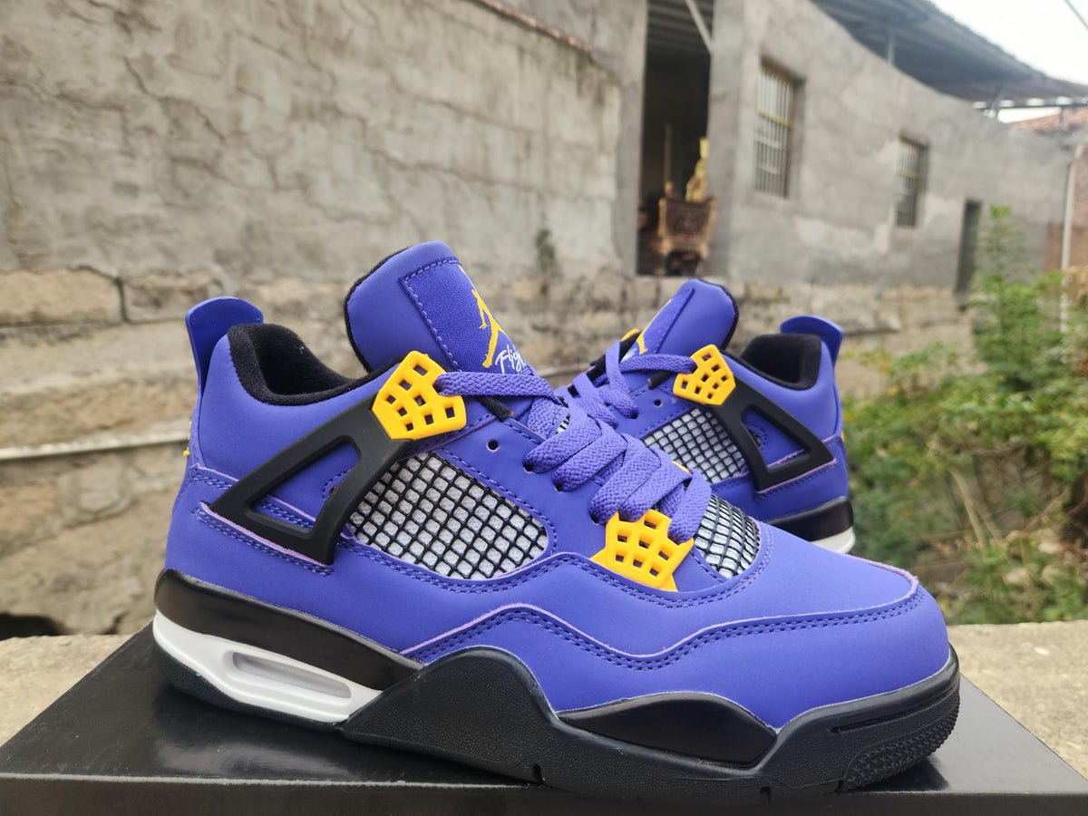 Air Jordan 4 Purple & Yellow Sneakers