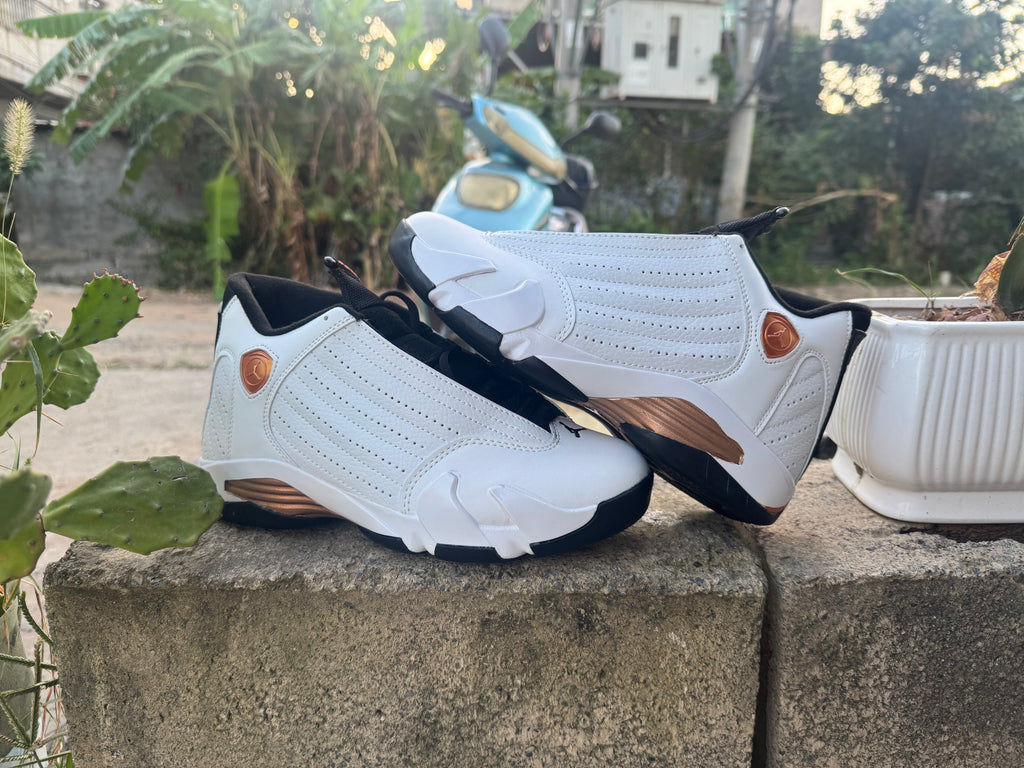 Air Jordan 14 Retro Sneakers – White & Gold