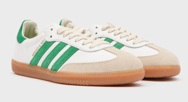adidas Samba Sneakers – White & Jolly Green