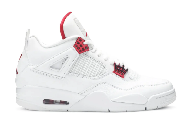 Air Jordan 4 Retro 'Red Metallic' – White & Red Sneakers