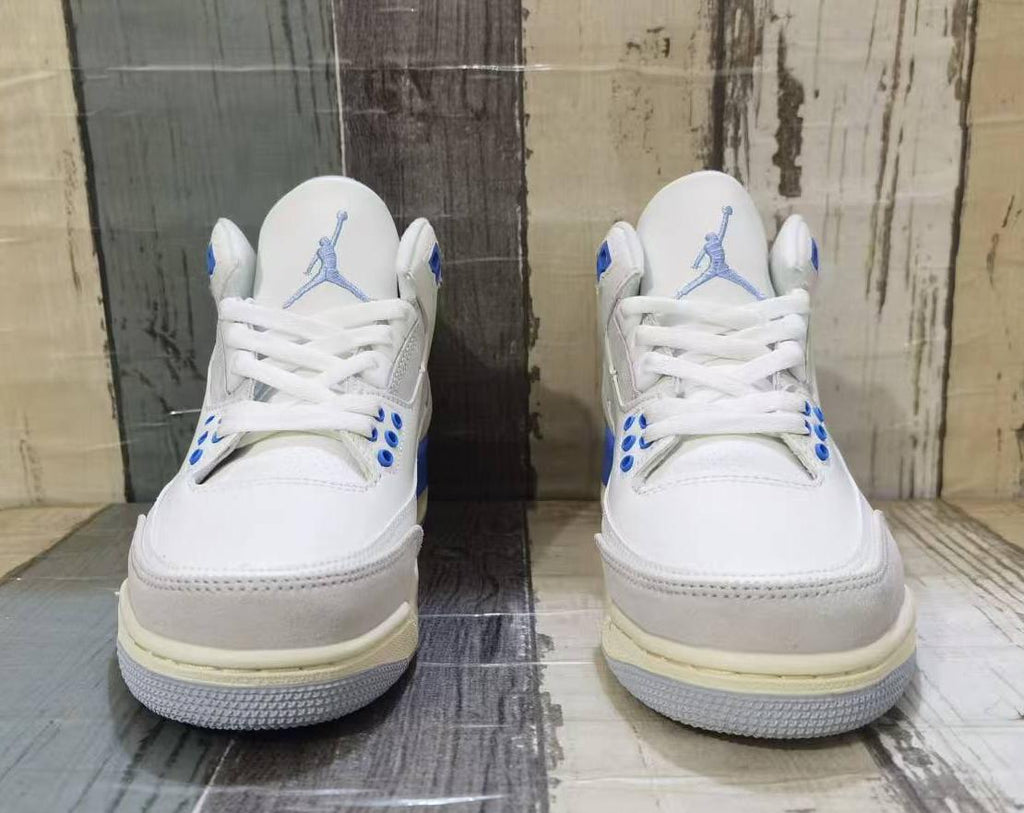 Air Jordan 3 Retro White, Grey & Blue Sneakers