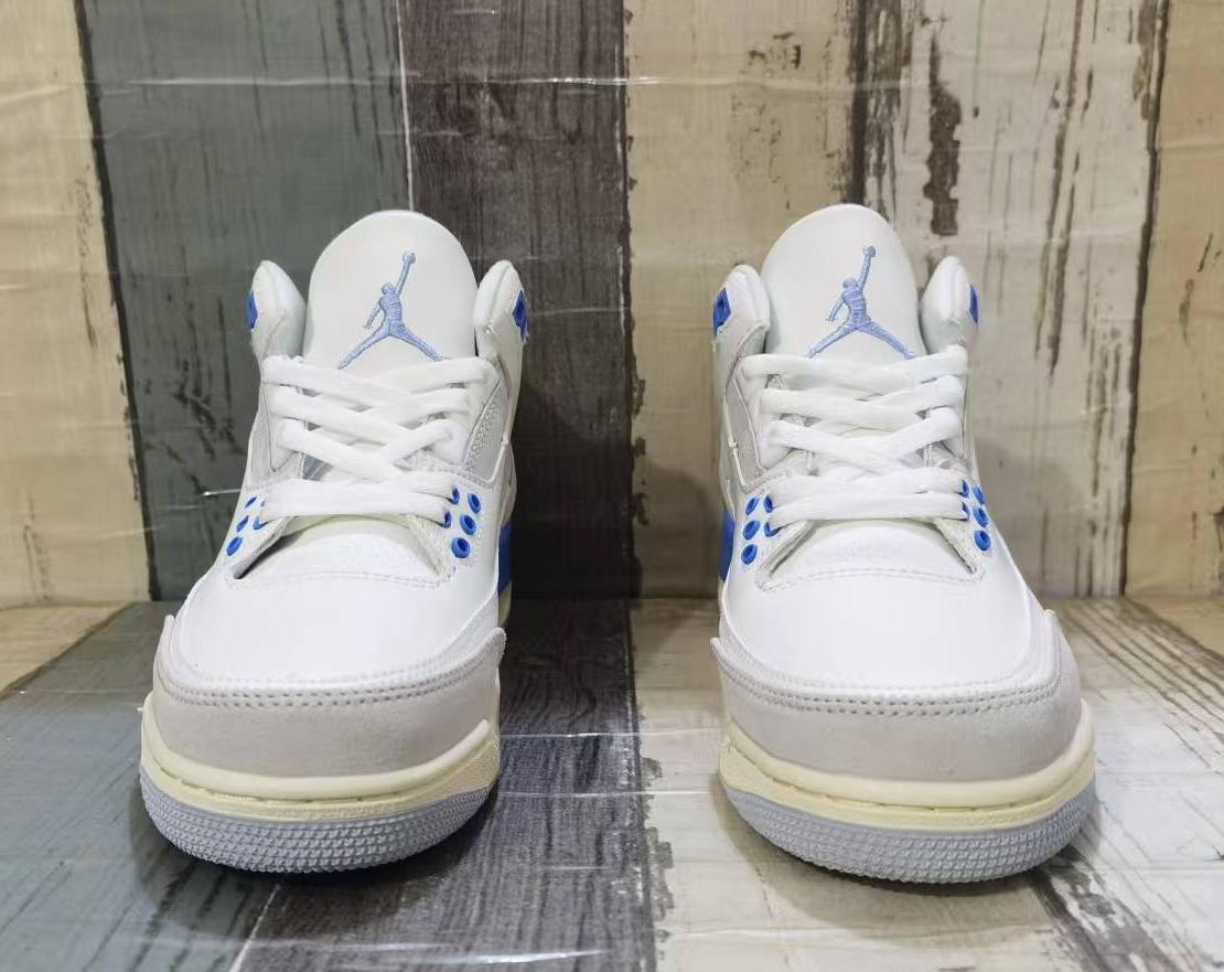 Air Jordan 3 Retro White, Grey & Blue Sneakers