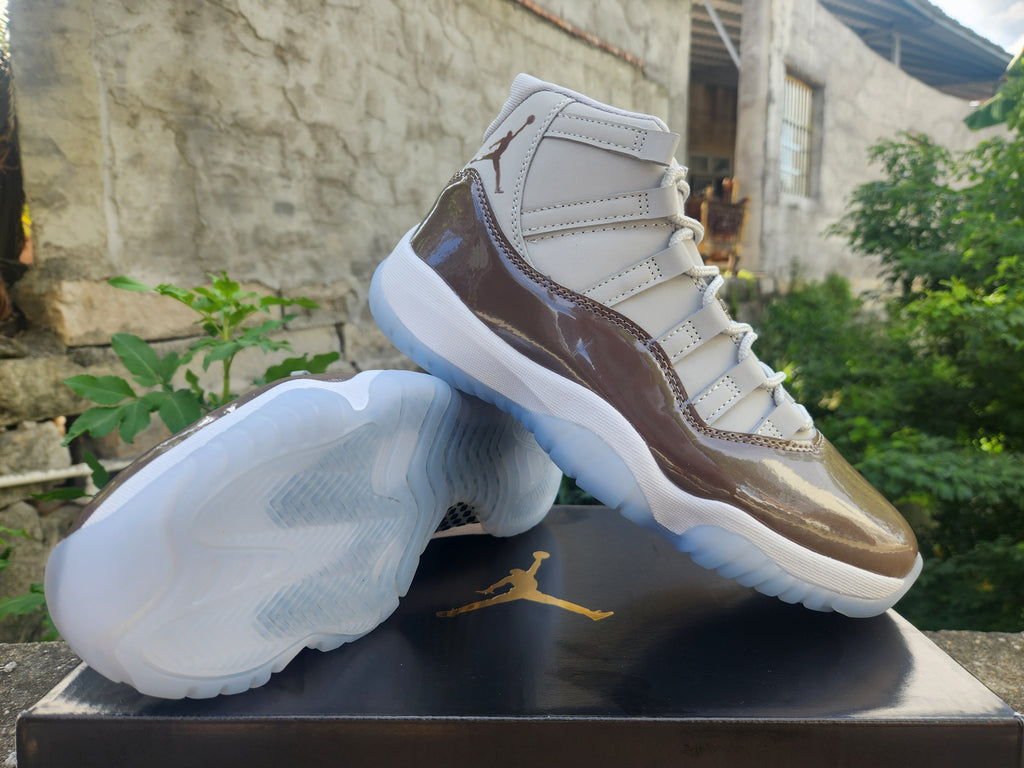 Air Jordan 11 High-Top Sneakers – Brown & Grey