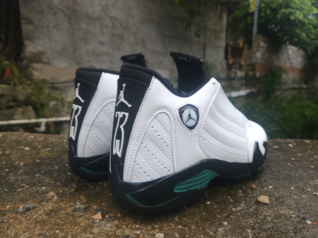 Air Jordan 14 Retro Sneakers – White, Black & Green