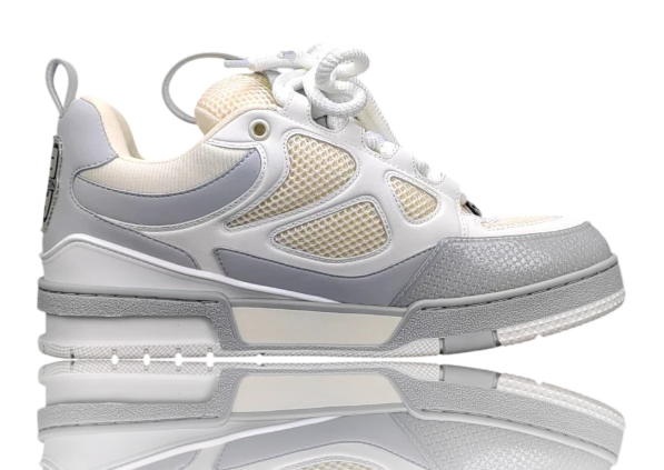 Skate Sneakers – Gray, White & Cream